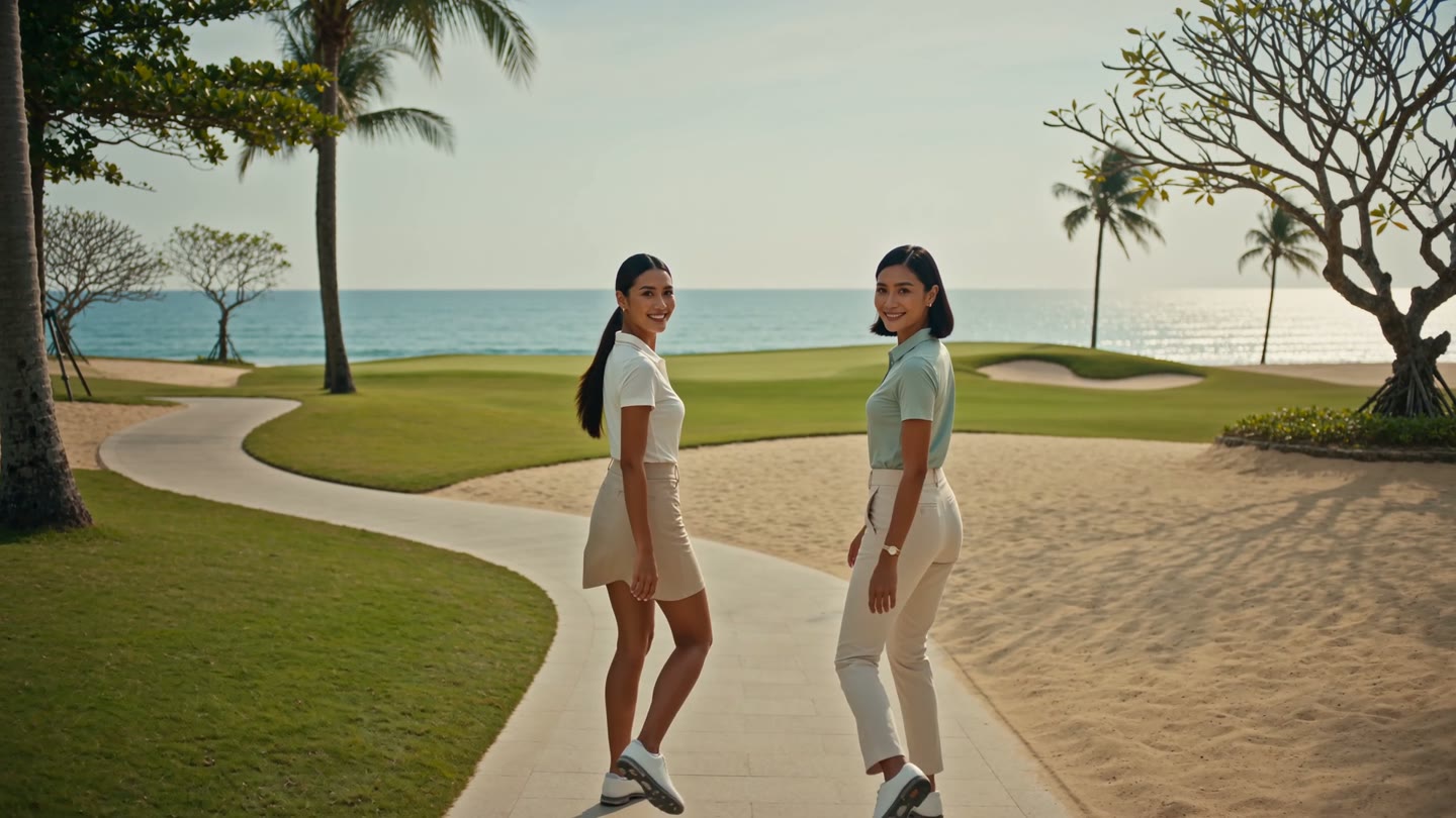 Concept image of hosts on a coastal resort path